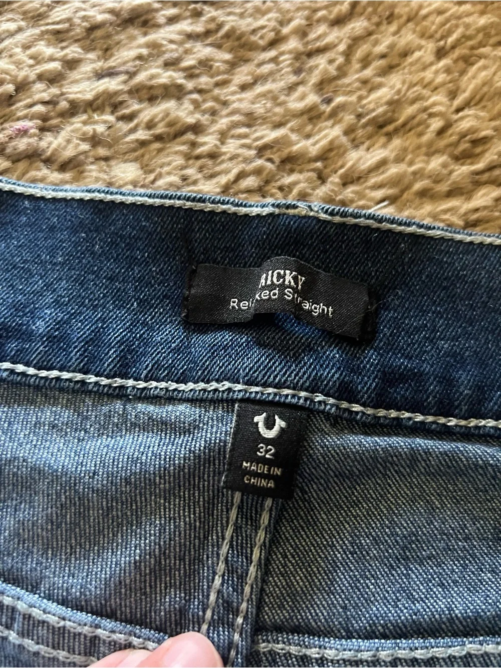 True Religion High-Rise Dark Blue Back-Pocket Jeans
